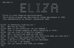 ELIZA, the first chatbot, is created.